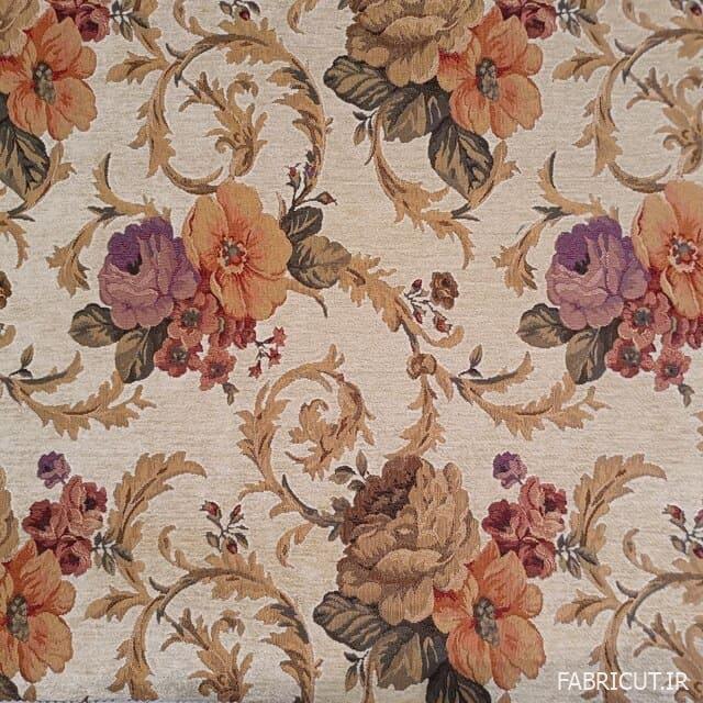 پارچه مبلی شانل طرح گل درهم پارچه مبلی شانل طرح هاوایی گل درهم - Image 1